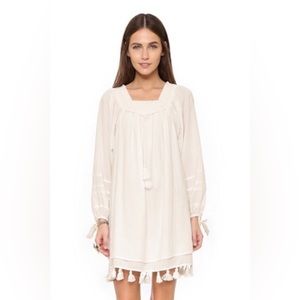 Apiece Apart Tewa White Balloon Sleeve Tassel Bottom Dress Size 4